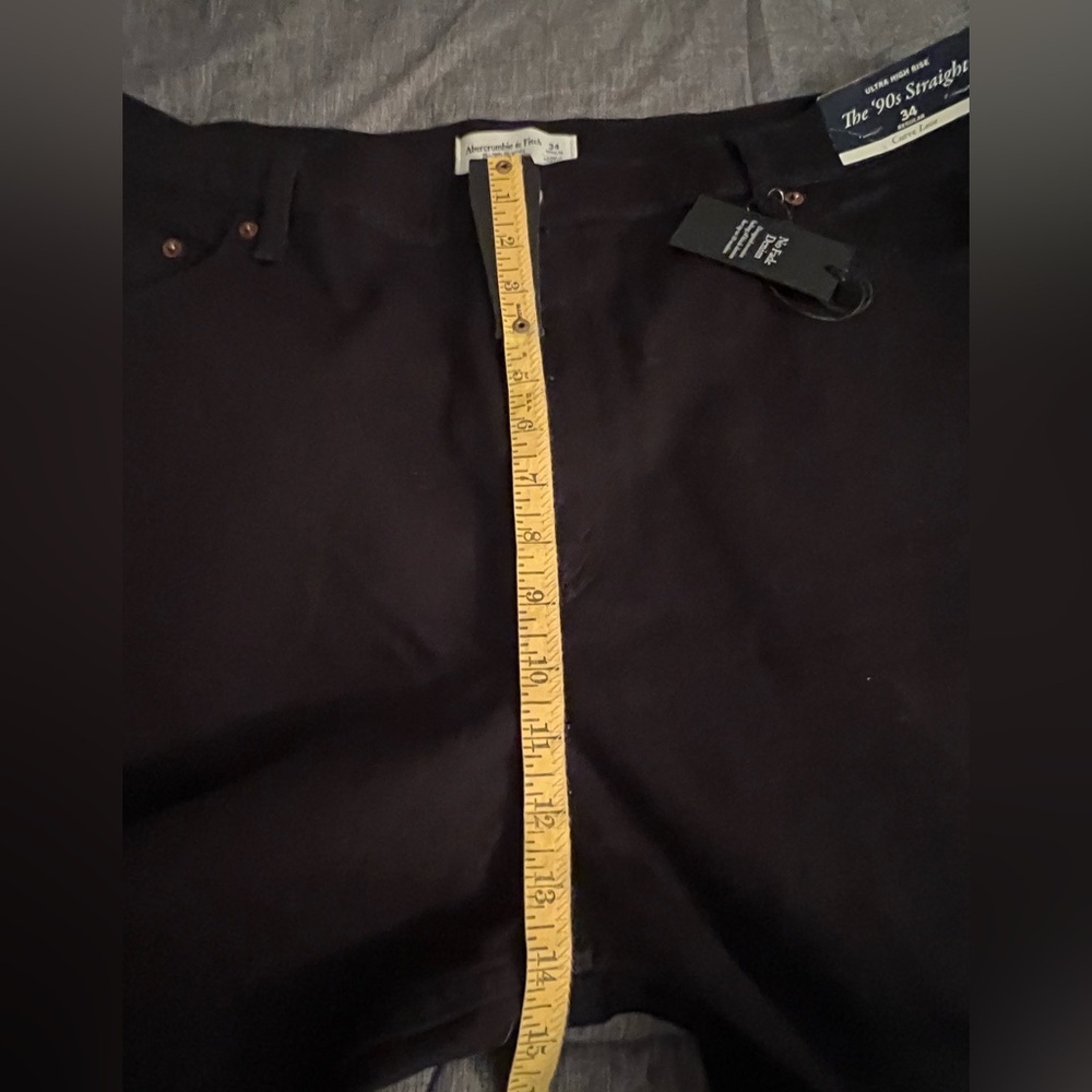 NWT Abercrombie & Fitch Curve Love Ultra High Rise 90s Straight Jean Sz 34 Black - Picture 11 of 14